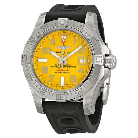 yellow face breitling watch